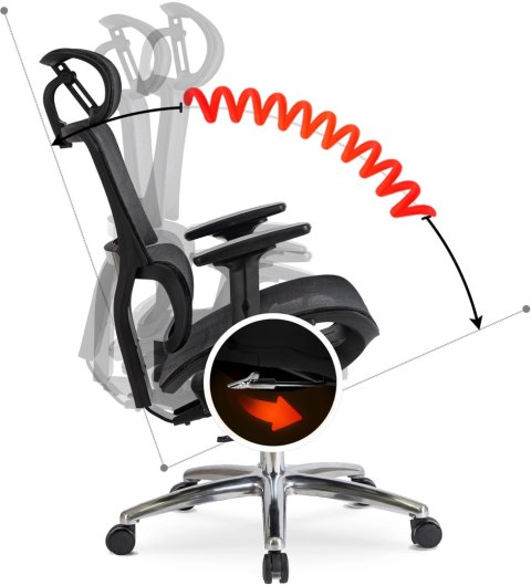 Fotel Obrotowy ROYAL Ergonomiczny Czarny