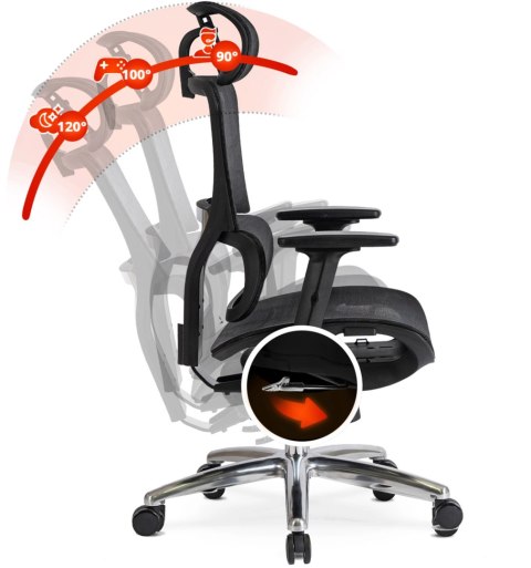 Fotel Obrotowy ROYAL Ergonomiczny Czarny