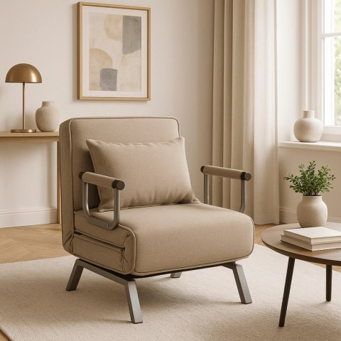 Fotel Rozkładany BART Beżowy