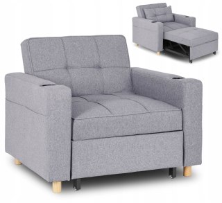 Fotel do Spania SOLOR Rozkładany Amerykanka Szary Nowoczesny