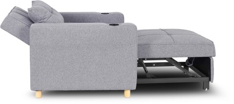 Fotel do Spania SOLOR Rozkładany Amerykanka Szary Nowoczesny