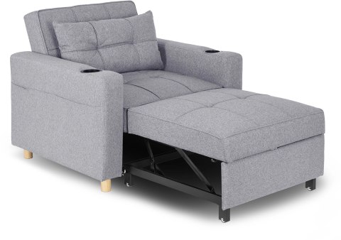 Fotel do Spania SOLOR Rozkładany Amerykanka Szary Nowoczesny