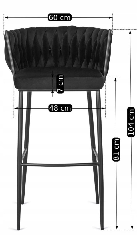 Hoker FLORES Czarny Welurowy