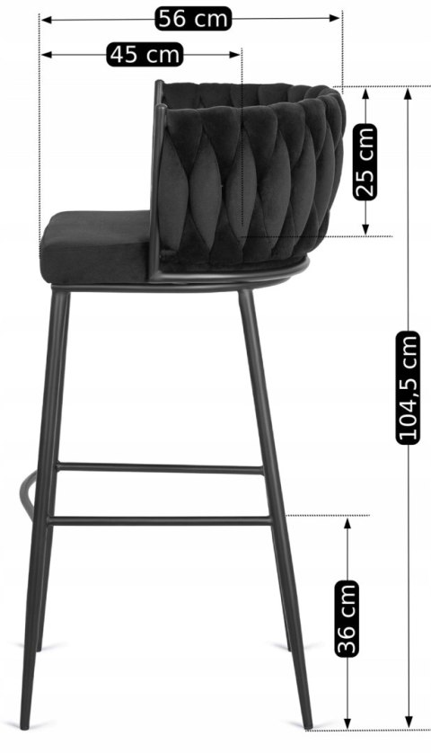 Hoker FLORES Czarny Welurowy