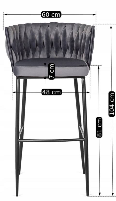 Hoker FLORES Szary Welurowy