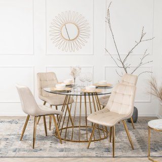 Krzesło CARO Kremowe Welurowe