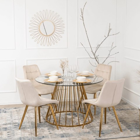 Krzesło CARO Kremowe Welurowe