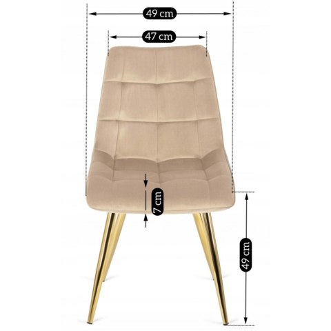 Krzesło CARO Kremowe Welurowe