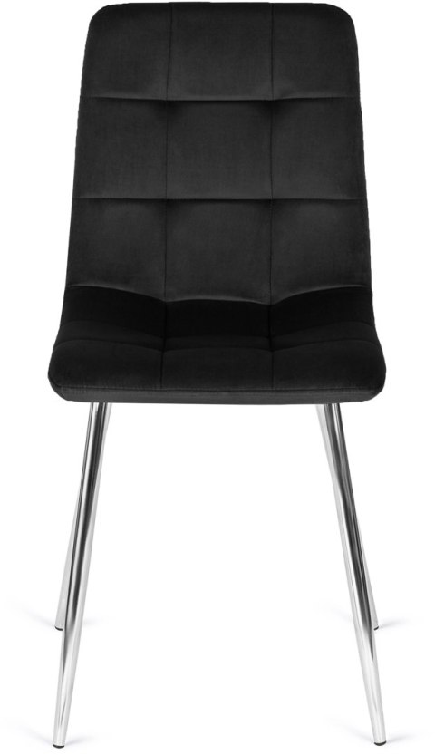 Krzesło Tapicerowane do Jadalni CESAR Czarne Welurowe Nowoczesne Loft