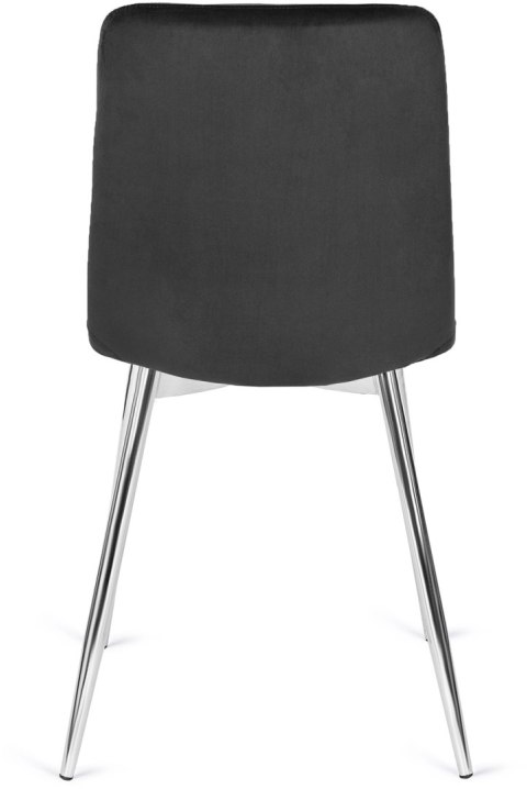 Krzesło Tapicerowane do Jadalni CESAR Czarne Welurowe Nowoczesne Loft