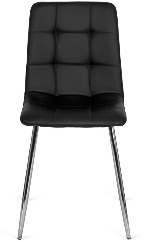 Krzesło Tapicerowane do Jadalni ENZO Czarne Ekoskóra Nowoczesne Loft