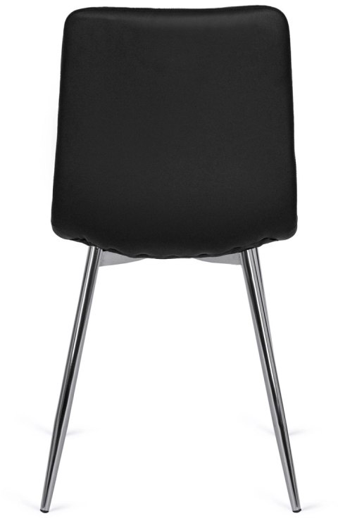 Krzesło Tapicerowane do Jadalni ENZO Czarne Ekoskóra Nowoczesne Loft
