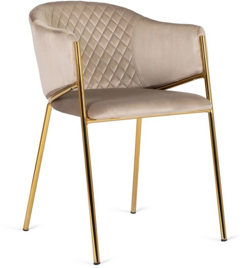 Krzesło INNES Beżowe Welurowe