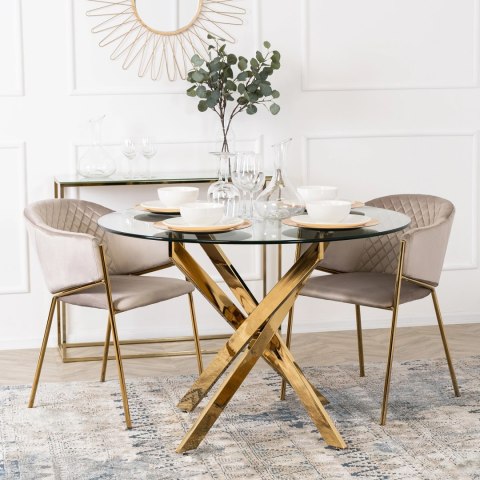 Krzesło INNES Beżowe Welurowe