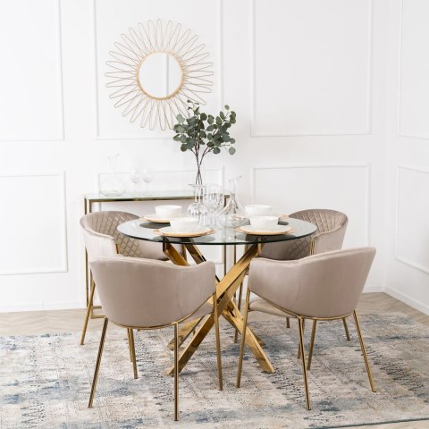 Krzesło INNES Beżowe Welurowe