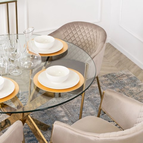 Krzesło INNES Beżowe Welurowe