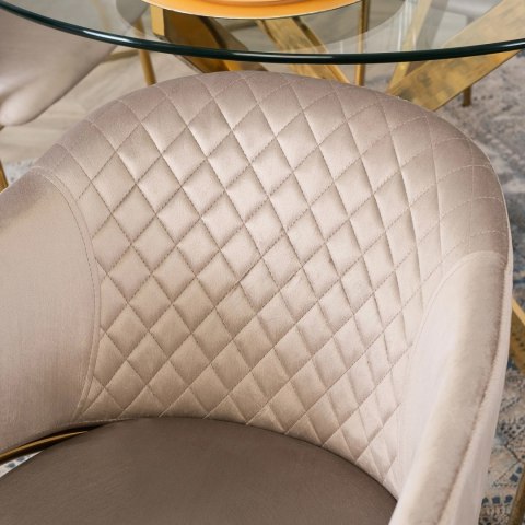 Krzesło INNES Beżowe Welurowe
