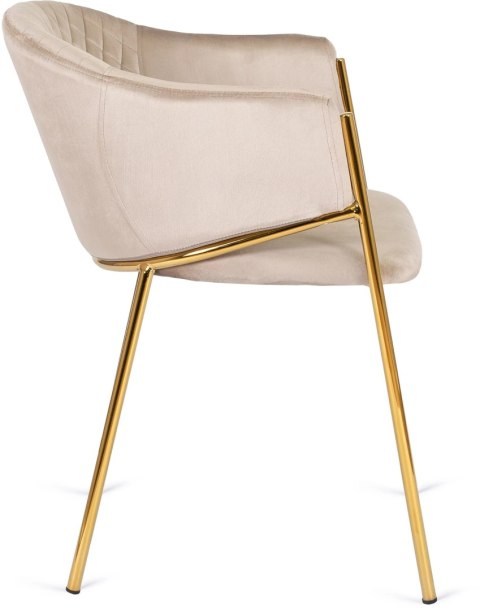 Krzesło INNES Beżowe Welurowe