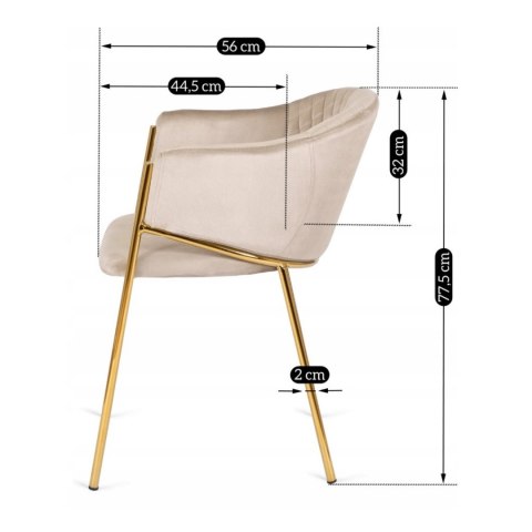 Krzesło INNES Beżowe Welurowe