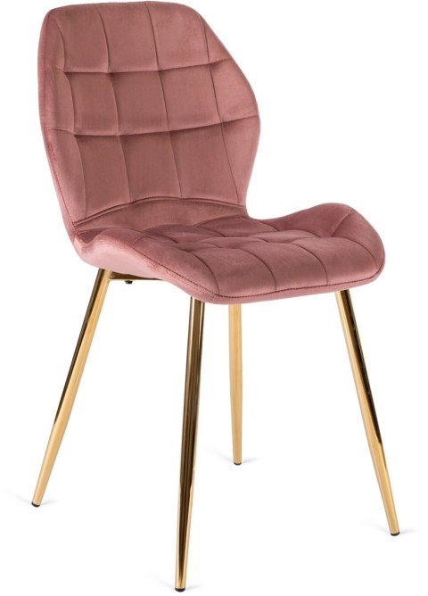 Krzesło LUCKY Różowe Welurowe