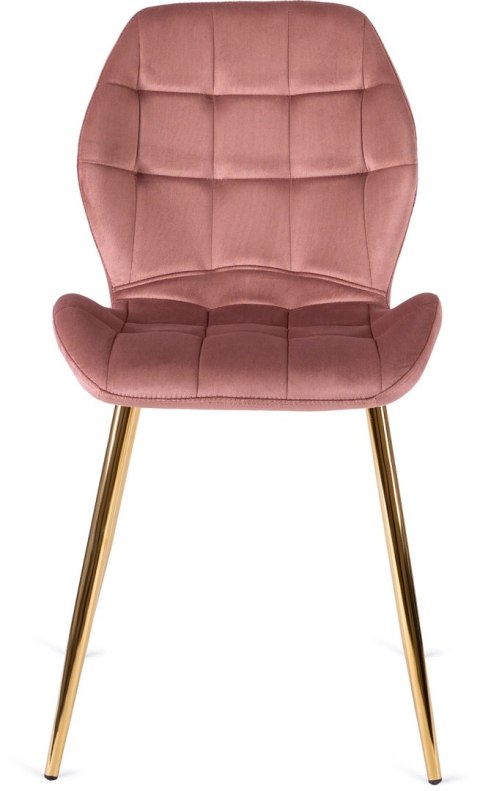 Krzesło LUCKY Różowe Welurowe
