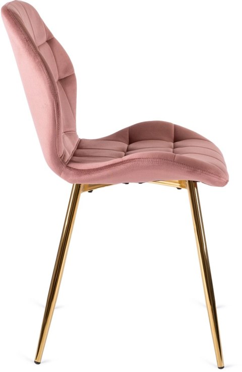Krzesło LUCKY Różowe Welurowe