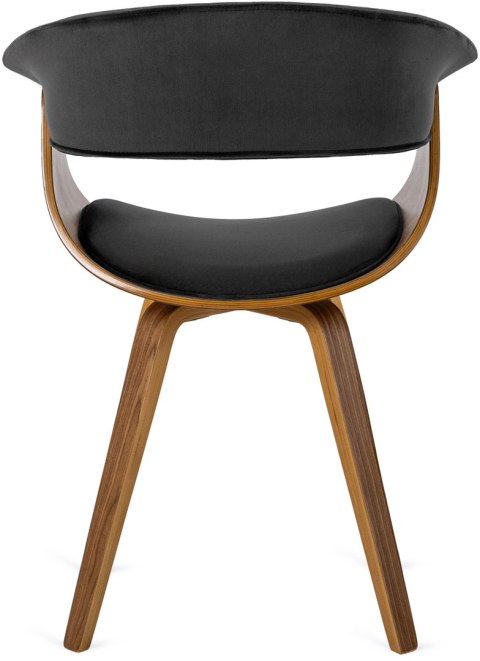 Krzesło Tapicerowane z Drewna Giętego Do Jadalni OHIO 2 Czarne Welurowe Nowoczesne Loft