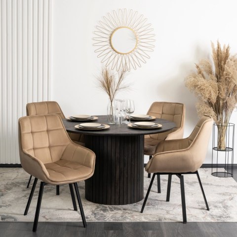 Krzesło Obrotowe LUNA Beżowe Welurowe