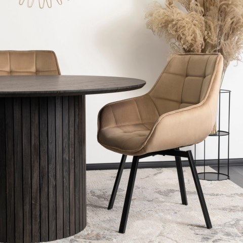 Krzesło Obrotowe LUNA Beżowe Welurowe