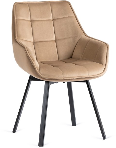 Krzesło Obrotowe LUNA Beżowe Welurowe