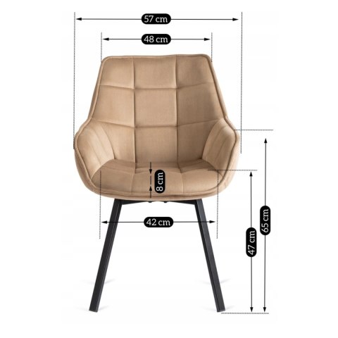 Krzesło Obrotowe LUNA Beżowe Welurowe