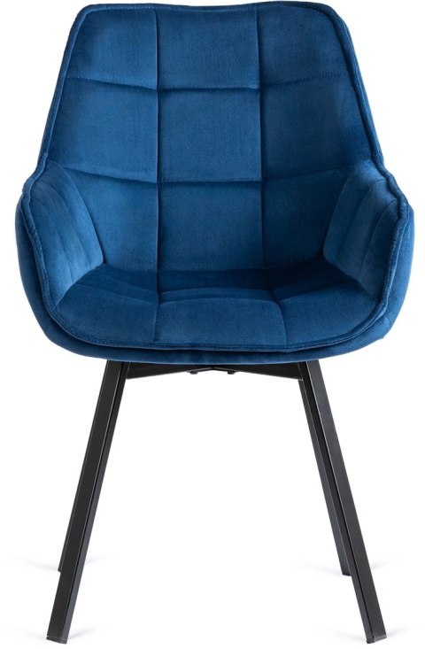 Krzesło Obrotowe LUNA Granatowe Welurowe