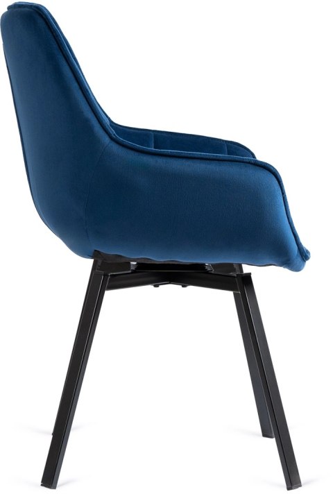 Krzesło Obrotowe LUNA Granatowe Welurowe