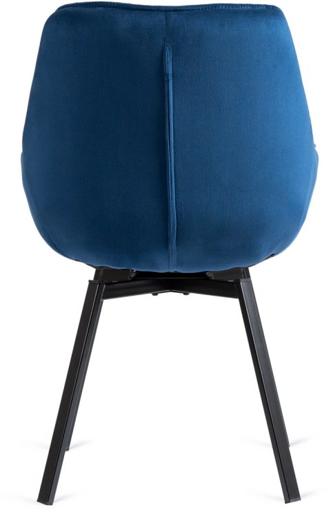 Krzesło Obrotowe LUNA Granatowe Welurowe