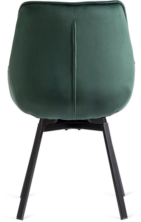 Krzesło Tapicerowane Obrotowe do Salonu LUNA Zielone Welurowe Nowoczesne Loft