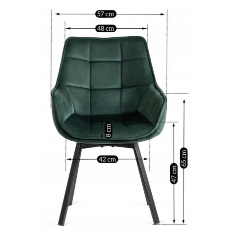 Krzesło Tapicerowane Obrotowe do Salonu LUNA Zielone Welurowe Nowoczesne Loft