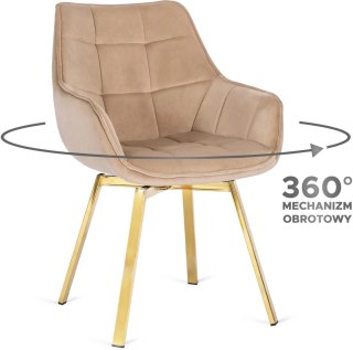 Krzesło Obrotowe MIA Beżowe Welurowe