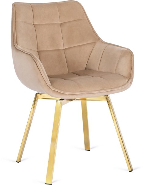 Krzesło Obrotowe MIA Beżowe Welurowe