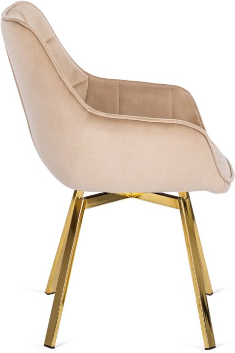 Krzesło Obrotowe MIA Beżowe Welurowe