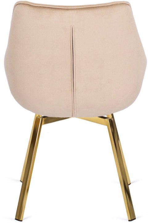 Krzesło Obrotowe MIA Beżowe Welurowe