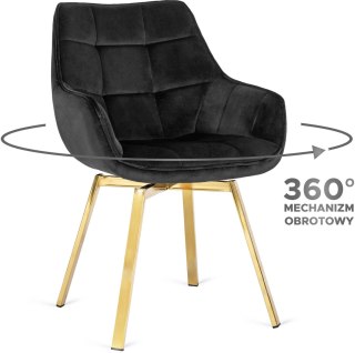 Krzesło Obrotowe MIA Czarne Welurowe