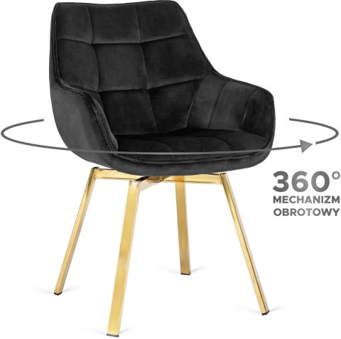 Krzesło Obrotowe MIA Czarne Welurowe