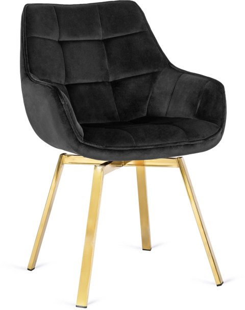 Krzesło Obrotowe MIA Czarne Welurowe