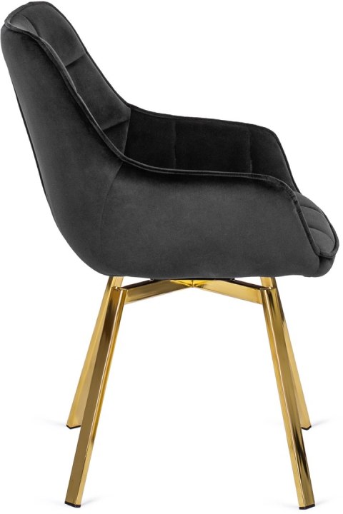 Krzesło Obrotowe MIA Czarne Welurowe