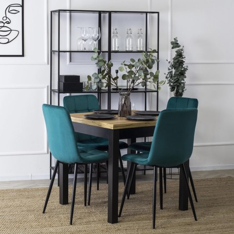 Krzesło PERU Turkusowe Welurowe