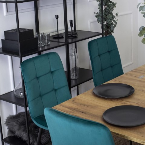 Krzesło PERU Turkusowe Welurowe
