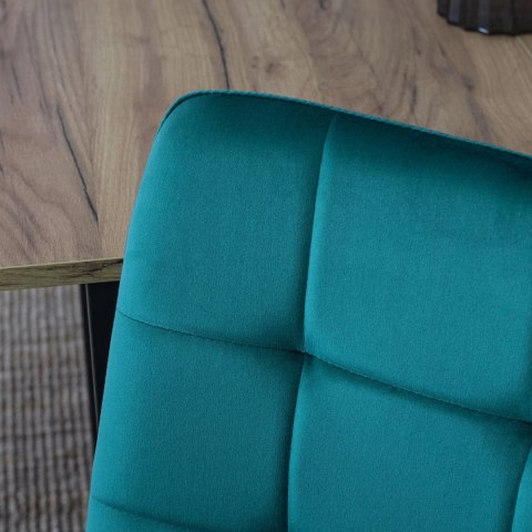 Krzesło PERU Turkusowe Welurowe