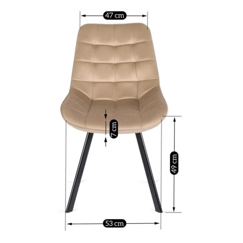 Krzesło RICK Beżowe Welurowe