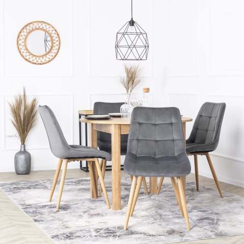 Krzesło RODRI Szare Welurowe