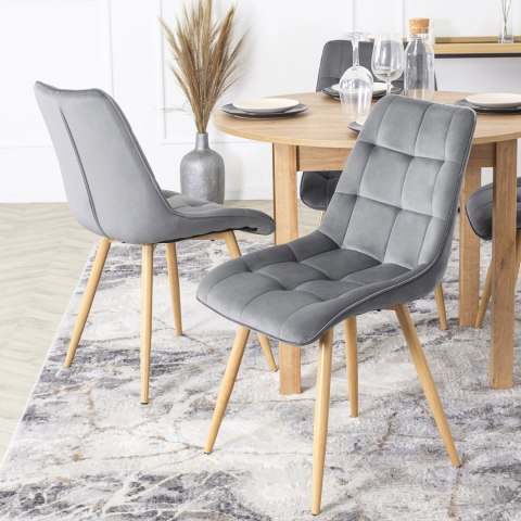 Krzesło RODRI Szare Welurowe